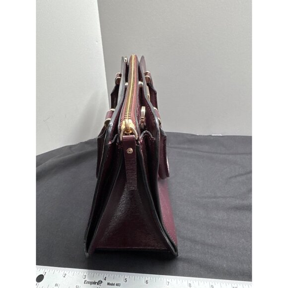 Kate Spade Lise Bixby Place Bag in Mulled Wine Patent Leather Berry Satchel Bag - Picture 6 of 15
